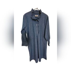 Tory Burch Blue Denim Dress with Relaxed Silhouette